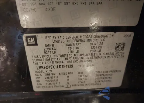 2020 Buick Envision Awd Premium Ii from USA, damaged, VIN LRBFX4SX1LD184139